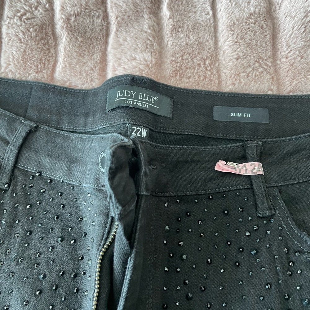 Judy Blue Women's Black Studded Skinny Jeans
